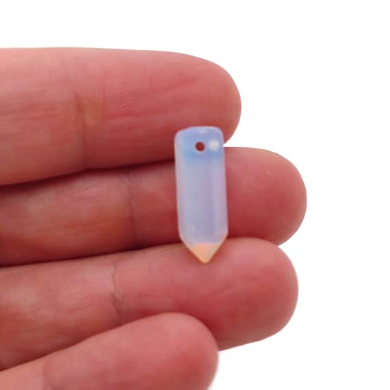 Opalite Crystal Point Hole Pendant - Drilled Crystal Point - Natural Gemstone - Stick Point Bead - Healing Stone - NC1388