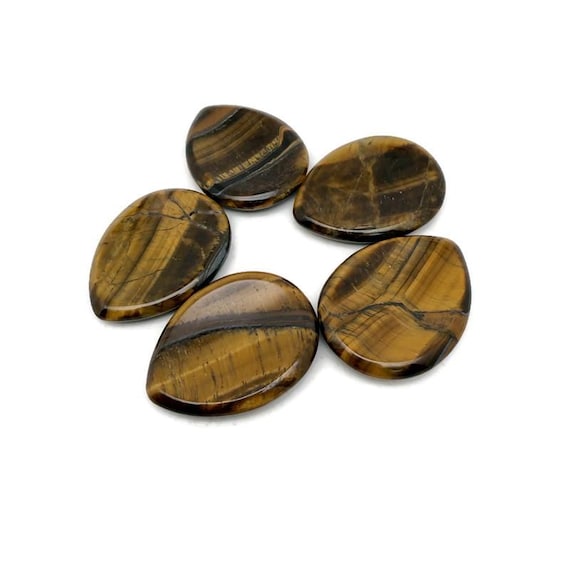 Tiger Eye Natural Worry Stone - Teardrop Shaped Natural Gemstone - Relaxing – 45mm - WO1088