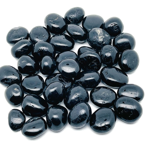 Black Tourmaline Tumbled Stone - Small Black Tourmaline Gemstone – Black Crystals - Natural stone - Black Stone - TU1108