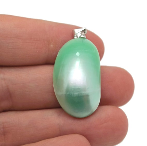 Green Natural Pearl Pendant – Natural Pearl Charms - Reiki Chakra Healing – Making Jewelry - Bulk Crystal - NC1024