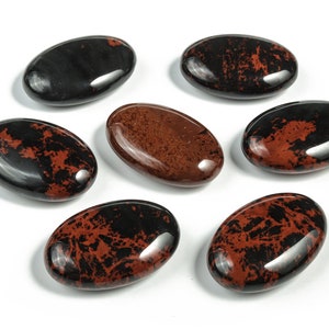 Mahagoni Obsidian Palmstein - Obsidian Taschenstein Heilstein - Mahagoni Obsidian Kristall - Glatter Stein Edelstein - 45x35mm - PA1008