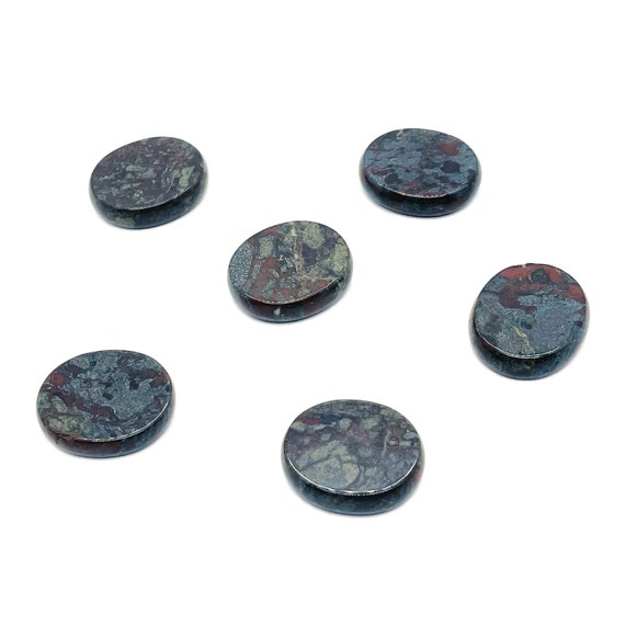 Dragon Blood Jasper Flat Disk - Slab Natural Stone – Flat Stone - Worry Stone - Healing Crystals – 30x25x7 - FL1055