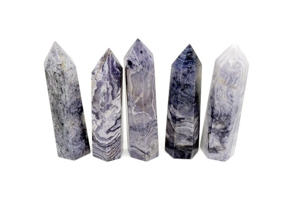 Purple Lavender Lace Agate Obelisk Tower Stone - Gemstone Tower - Meditation Gemstone - Crystal Gifts - Home Crystal Decor - TW1137