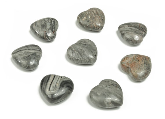 Picasso Jasper Heart Gemstone – Heart Crystal - Healing Stones – Carving Heart - Natural stones - 2.5cm - HE1135