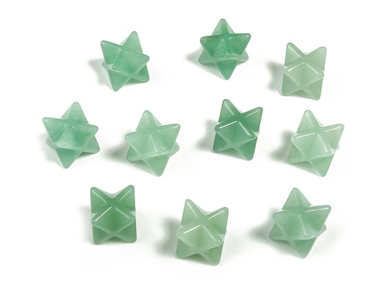 Aventurine Merkaba  - Carved Green Aventurine Gemstone - Crystal Merkaba Star - Energy Healing - Chakra Stone – 1.3Cm – ME1003