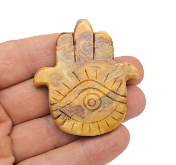 Crazy Lace Agate Evil Eye Hand Gemstone Carving - Pocket Crystal - Crystals Chakra - Meditation Crystal - Energy Gift for her - EL1005
