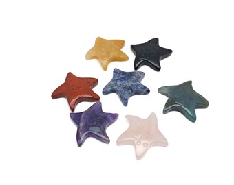 Gemstone Star Carved - Crystal Star - Mini Crystal Gifts - Making Jewelry - Wholesale - YILMIX
