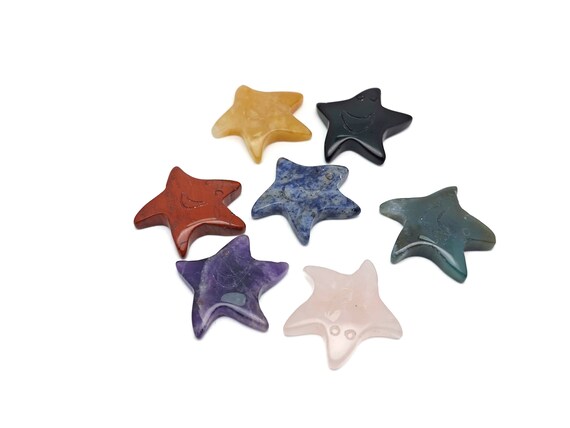 Gemstone Star Carved - Crystal Star - Mini Crystal Gifts - Making Jewelry - Wholesale - YILMIX
