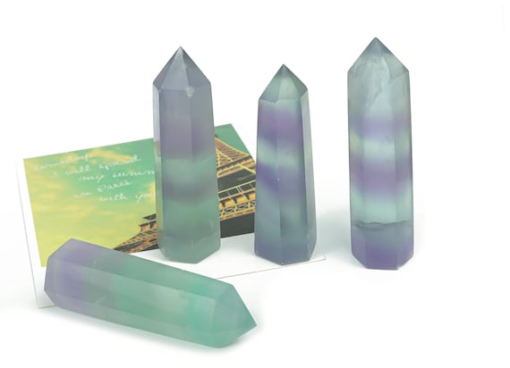 Fluorite Obelisk Tower Stone – Obelisk Tower Point Crystals – Meditation Gemstone - Gifts - TW1026
