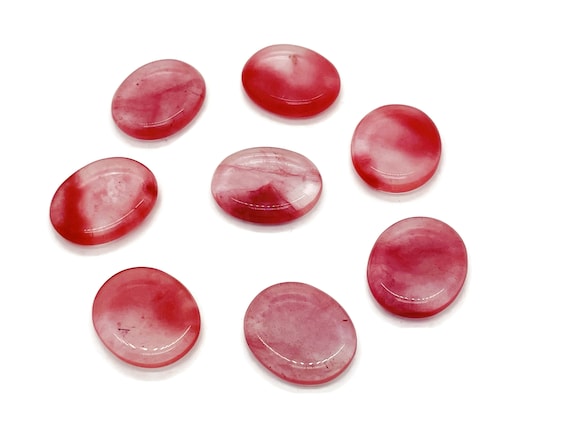 Cherry Quartz Flat Disk - Slab Natural Stone – Flat Stone - Worry Stone - Healing Crystals – 30x25x7 - FL1054