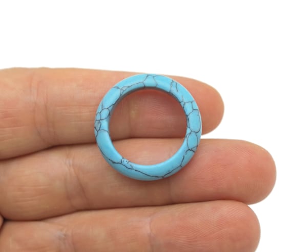 Turquoise Ring - Crystal Ring – Turquoise Synthetic Ring - Jewelry Making Supplies - Gift For Her - RI1030