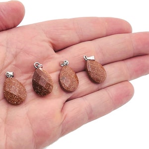 GoldStone Crystal Pendant - GoldStone Crystal Earring – Bracelet Crystal Accessory - Jewelry Making Supplies - 2cm - NC1115