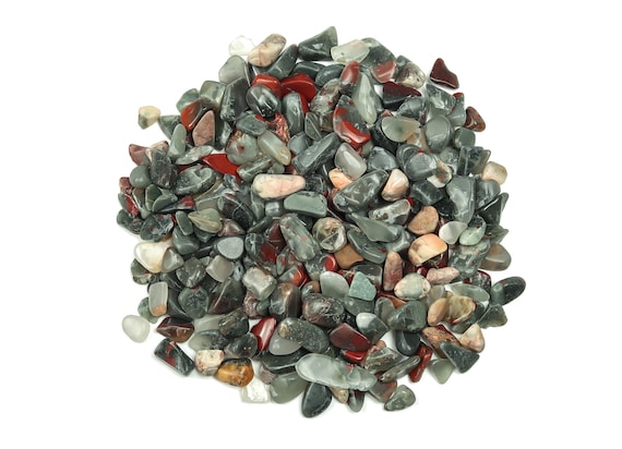 African Bloodstone Chips – Gemstone Chips – Crystal Semi Tumbled Chips - Bulk Crystal - 7-15mm  - CP1110