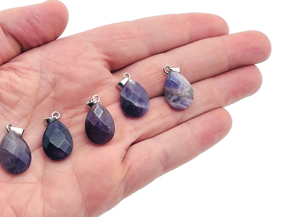 Amethyst Crystal Pendant - Amethyst Crystal Earring – Bracelet Crystal Accessory - Jewelry Making Supplies - 2cm - NC1108