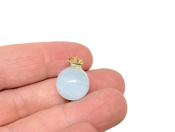 Natural Aquamarine Pendant Necklace – Gold  Blue Crystal for Calm, Clarity & Inner Peace - NC1931