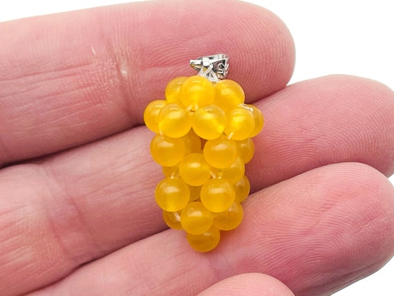 Yellow Agate Grape Pendant - Yellow Agate Grape Earring - Crystal Grape - Crystal Gifts - NC1304