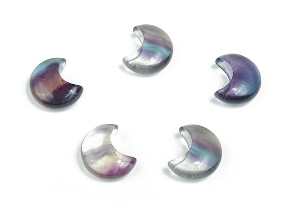 Fluorite Gemstone Moon – Fluorite Carved Gemstone – Healing Crystal – Best Quality - Home Decor - Gifts - 16x13x7 - MO1085