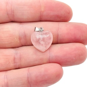 Pendentif Cœur En Quartz Rose - Pendentif Cristaux Guérison - Mini Pendentif Cristal - Cadeaux - NC1122