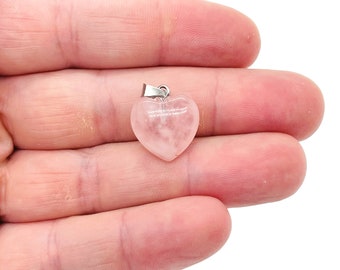 Rose Quartz Heart Pendant - Crystals Pendant Healing - Mini Crystal Pendant - Gifts - NC1122