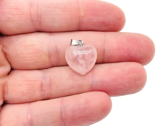 Rose Quartz Heart Pendant - Crystals Pendant Healing - Mini Crystal Pendant - Gifts - NC1122