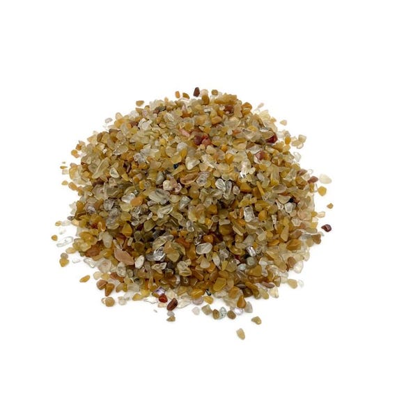Yellow Rabbit Hair Quartz Chips – Crystal Chips – Semi Tumbled Chips - Bulk Crystal - 2-6mm  - CP1265