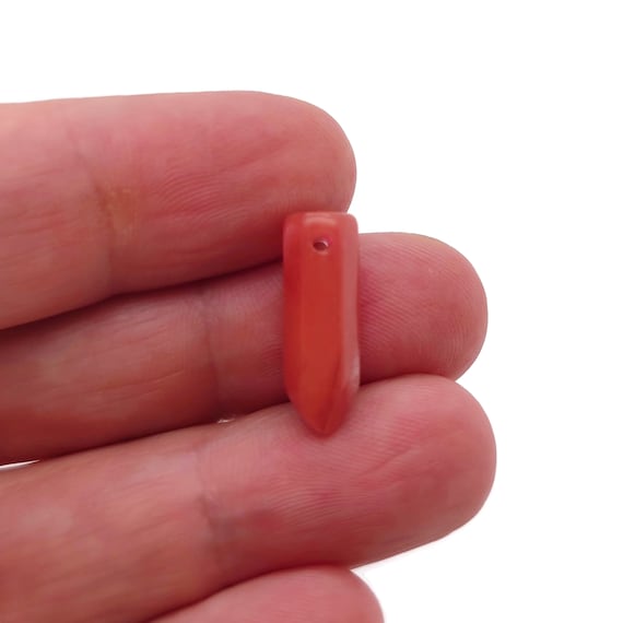 Cherry Quartz Crystal Point Hole Pendant - Drilled Crystal Point - Natural Gemstone - Stick Point Bead - Healing Stone - NC1397