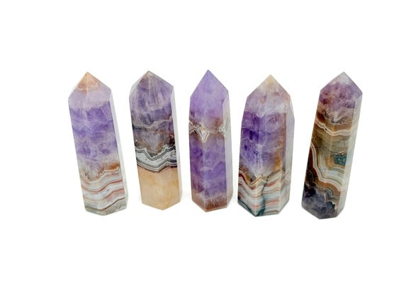 Amethyst Crazy Lace Agate Obelisk Tower Stone - Gemstone Tower - Meditation Gemstone - Crystal Gifts - Home Crystal Decor - TW1140