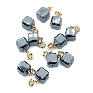 Terahertz Cube Gemstone Pendant – Natural Terahertz Pendant Stone – Jewelry Making – NC1054-2