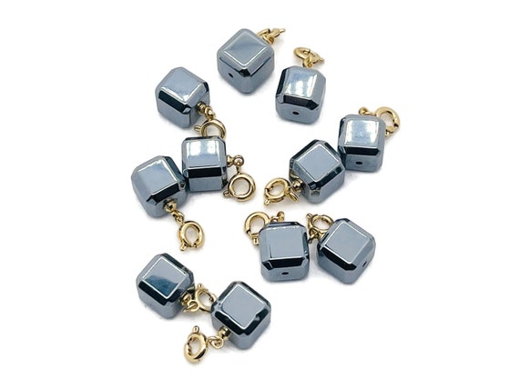 Terahertz Cube Gemstone Pendant – Natural Terahertz Pendant Stone – Jewelry Making – NC1054-2
