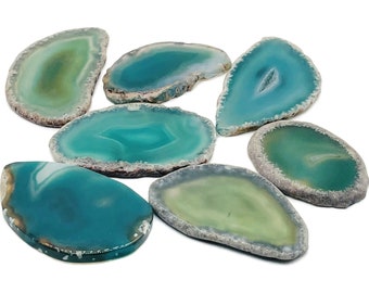 Green Agate Slice - Green Agate Geode Crystal - Natural Agate Slice - Jewelry Making - RA1172