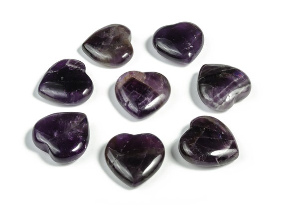 Amethyst Heart Gemstone – Heart Amethyst Gemstone – Heart Stone –Natural Healing Stone– Heart Amethyst Purple Stone – 3cm - HE1175