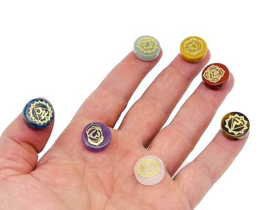 Seven Chakra Stones Set - Chakra Meditation Ornament – Positive Energy – Reiki Stones - Healing Crystal Stones – Palm Stones - CH1006