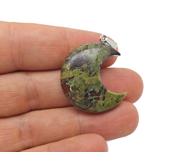 Dragon Blood Gemstone Moon Pendants - Crescent Moon - Wholesale Jewelry Making Supplies - Moon Necklace - Moon Shaped Crystal - NC1675