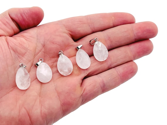 Clear Quartz Crystal Pendant - Clear Quartz Crystal Earring – Bracelet Crystal Accessory - Jewelry Making Supplies - 2cm - NC1118