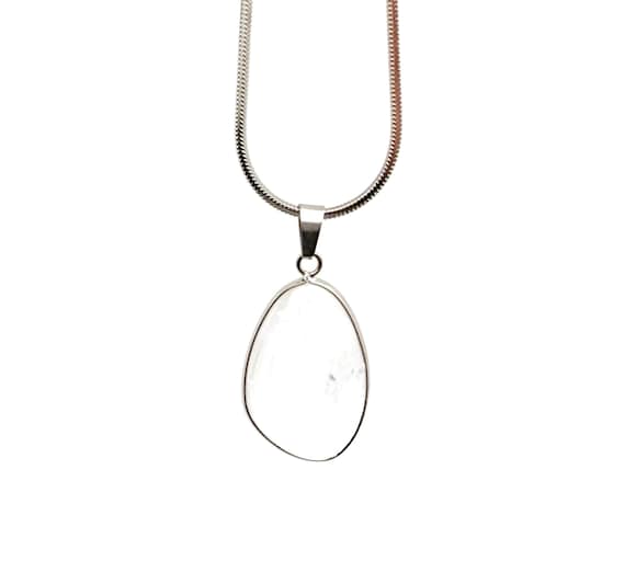 Clear Quartz Silver Gemstone Pendant - Dainty Crystal Pendant - Birthstone Charm - Jewelry DIY Charms - Gift Charm - NC1882