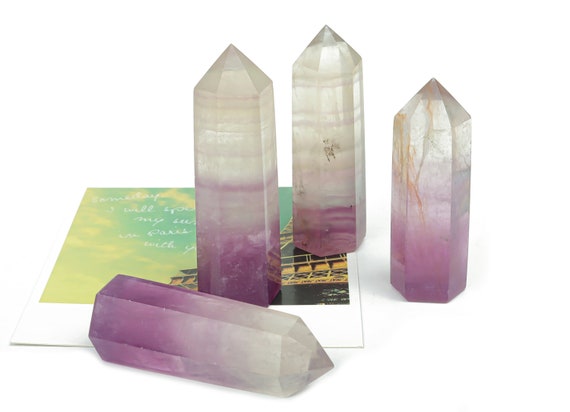 Watermelon Fluorite Obelisk Tower Stone – Obelisk Tower Point Crystals – Loose Gemstone - Gifts - TW1013