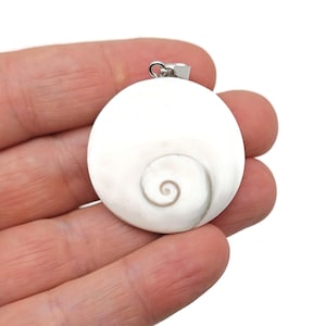 Shiva Shell Pendants – Shell Crystal - Witchcraft Crystals – Carving Heart - Shiva Eye Shell Heart - NC1810