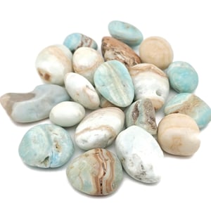 Hemimorphit Trommelstein - Blaue Hemimorphit Kristalle - Poslished Hemimorphite - Heilstein - TU1332