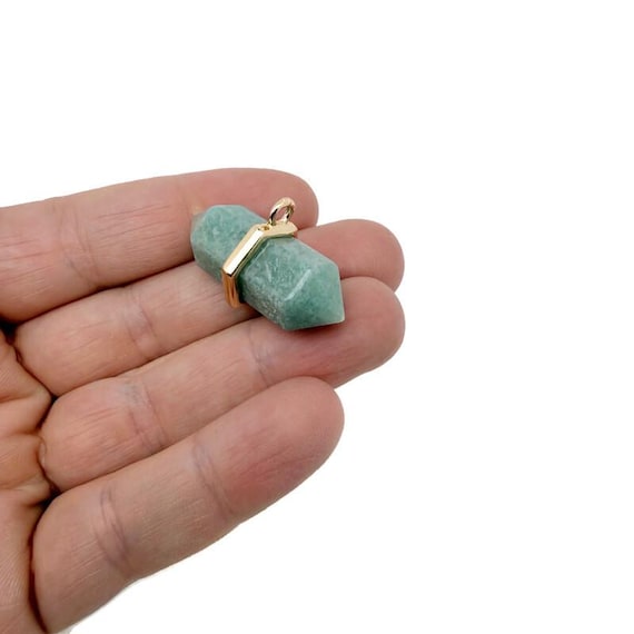 Amazonite Double Terminated Crystal Pendant – Natural Gemstone Point - NC2006