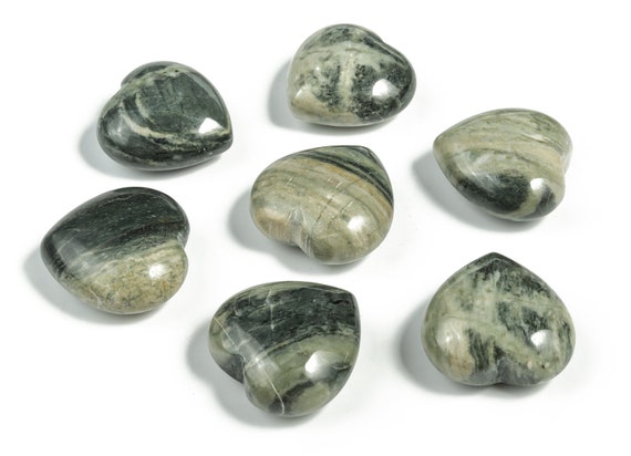 Silver Leaf Jasper Heart Gemstone – Silver Leaf Gemstone - Silver Leaf Jasper Healing Crystal – Yoga Meditation Crystals – 3cm - HE1164