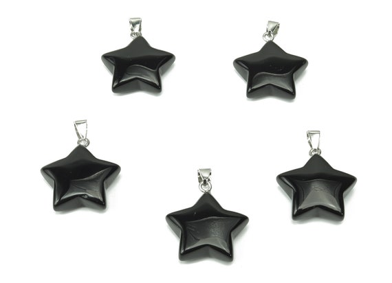 Obsidian Star Pendant - Crystal Pendant – Natural Necklaces - Heling Gemstone - Jewelry Making Supplies - NC1086