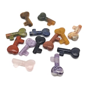 Gemstone Key Carving - Pocket Crystal Keys - Crystals Chakra - Meditation Crystal - Energy Gift for her - KYMIX