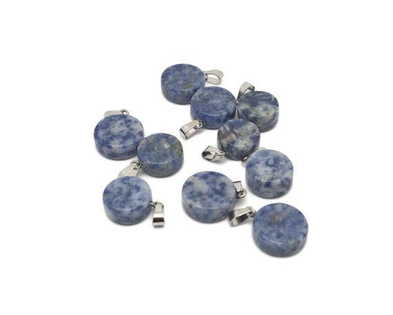 Sodalite Gemstone Flat Round Pendants - Crystal Round Coin - Loose Gemstone - Cabochon Gemstone - Handmade Gemstone Round - NC1817