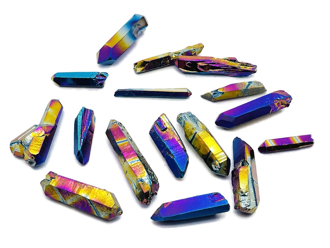 Rainbow Aura Quartz Point Gemstone Point Titanium Aura Stone Rainbow
