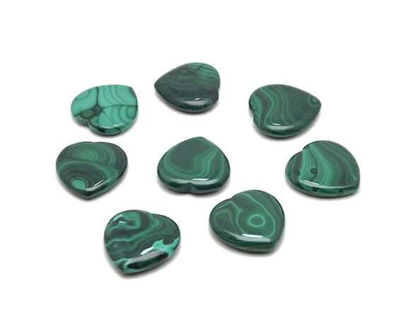 Malachite Heart Gemstone - AAA Natural Malachite Stone –  Healing Crystals - Nurturing Stone – Crystal Hearts – 30mm - HE1283