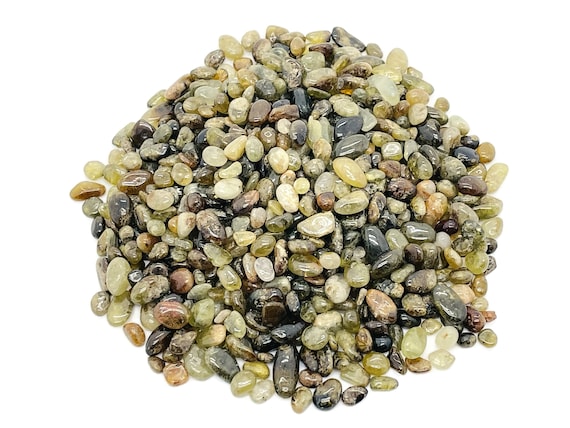 Green Garnet Chips – Crystal Chips – Semi Tumbled Chips - Bulk Crystal - 5-9mm  - CP1019