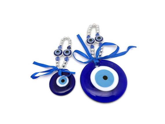 Blue Glass Evil Eye - Turkish Evil Eye Charms - Blue Nazar Charms- Healing Gifts - Protect Glass - CHMIX