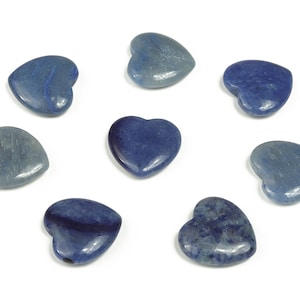 Blauwe Aventurijn Hart Edelsteen Plat – Hart Kristal - Helende Stenen – Snijhart - Natuursteen - 20x20x6 - HE1058