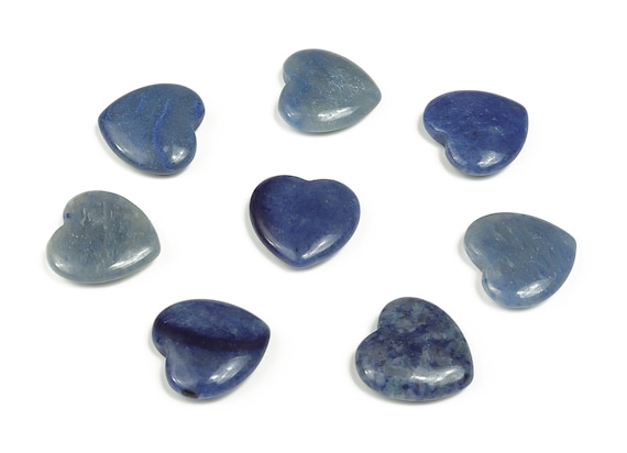 Blue Aventurine Heart Gemstone Flat – Heart Crystal - Healing Stones – Carving Heart - Natural stones - 20x20x6 - HE1058