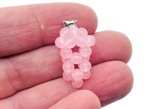 Rose Quartz Grape Pendant - Rose Quartz Grape Earring - Crystal Grape - Crystal Gifts - NC1296